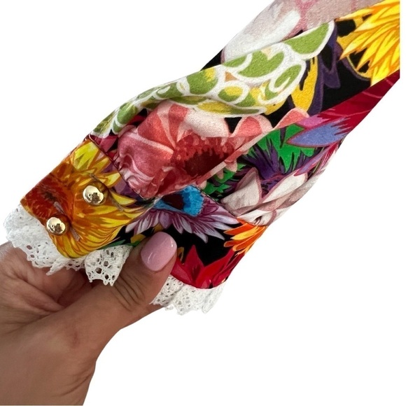 BORGO DE NOR Floral Button Down Belted Cotton Midi Dress Sz 6 - Picture 4 of 9